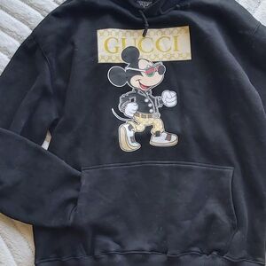 Gucci Women's Black Sweater with Mickey Mouse Graphic